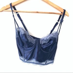 Victoria’s Secret Blue Crop Corset Bra